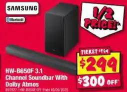 JB Hi-Fi SAMSUNG HW-B650F 3.1 Channel Soundbar With Dolby Atmos offer