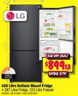 JB Hi-Fi 420 Litre Bottom Mount Fridge offer