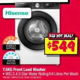 JB Hi-Fi Hisense 7.5KG Front Load Washer offer