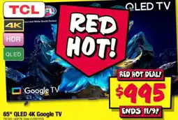 JB Hi-Fi TCL 65" QLED 4K Google TV offer