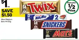 Woolworths Mars Medium Bars offer