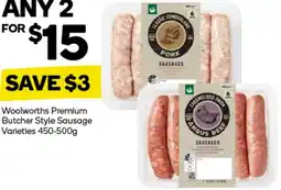 Woolworths Woolworths Premium Butcher Style Sausage Varieties offer