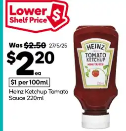 Woolworths Heinz Ketchup Tomato Sauce offer
