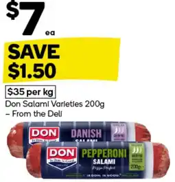 Woolworths Don Salami Varieties offer