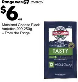 Woolworths Mainland Cheese Block offer