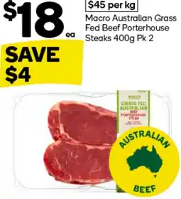 Woolworths Macro Australian Grass Fed Beef Porterhouse Steaks offer
