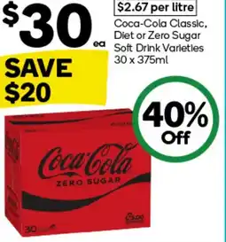 Woolworths Coca-Cola Classic, Diet or Zero Sugar Soft offer