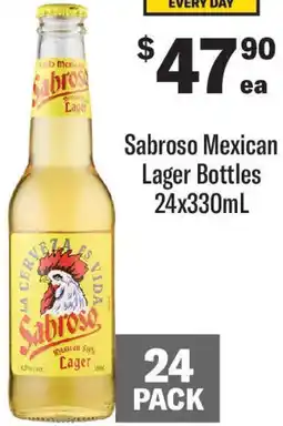 Coles Sabroso Mexican Lager Bottles offer
