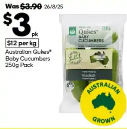 Woolworths Australian Qukes Baby Cucumbers Pack offer