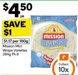 Woolworths Mission Mini Wraps Varieties offer