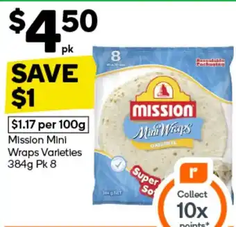Woolworths Mission Mini Wraps Varieties offer