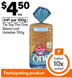 Woolworths Tip Top The One Bread Loaf Varieties offer