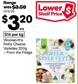 Woolworths Woolworths Fetta Cheese Varieties offer