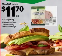 Woolworths Woolworths Short Cut Bacon offer