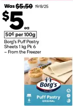 Woolworths Borg's Puff Pastry Sheets offer