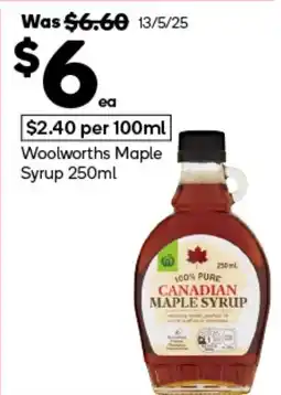 Woolworths Woolworths Maple Syrup offer