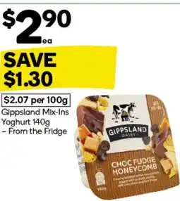Woolworths Gippsland Mix-Ins Yoghurt offer