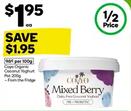Woolworths Coyo Organic Coconut Yoghurt Pot s offer