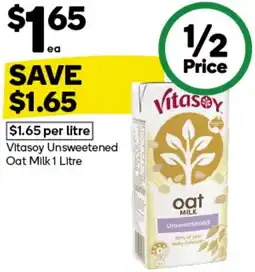 Woolworths Vitasoy Unsweetened Oat Milk offer