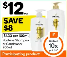 Woolworths Pantene Shampoo or Conditioner offer