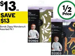 Woolworths Bonds Zippy Wondersuit Assorted offer
