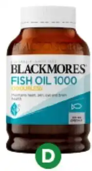 Woolworths D Blackmores Odourless Fish Oil Omega-3 Capsules offer