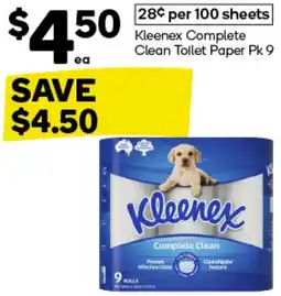 Woolworths Kleenex Complete Clean Toilet Paper offer