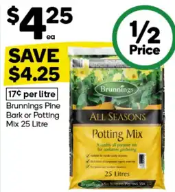 Woolworths Brunnings Pine Bark or Potting Mix offer