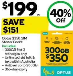 Woolworths Optus $350 SIM Starter Pack offer