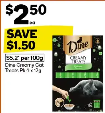 Woolworths Dine Creamy Cat Treats offer