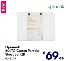 Woolworths Openook 500TC Cotton Percale Sheet Set QB offer