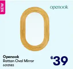 Woolworths Openook Rattan Oval Mirror offer