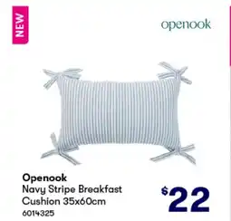 Woolworths Openook Navy Stripe Breakfast Cushion offer