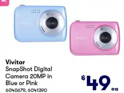 Woolworths Vivitar SnapShot Digital Camera 20MP in Blue or Pink offer
