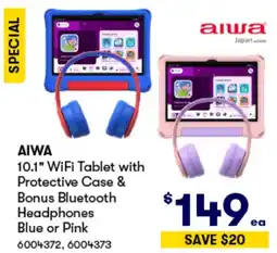 Woolworths AIWA 10.1" WiFi Tablet with Protective Case & Bonus offer