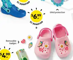 ALDI Children's Camp Quality Clogs with Badges offer
