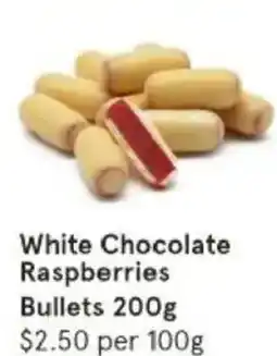 IGA White chocolate raspberries bullets offer
