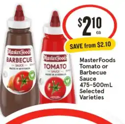 IGA Masterfoods tomato or barbecue sauce offer