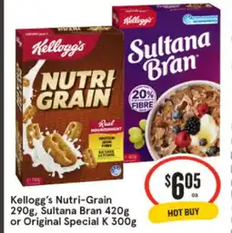 IGA Kellogg's nutri-grain, sultana bran or original special k offer