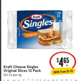 IGA Kraft cheese singles original slices offer