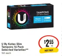 IGA U by kotex slim tampons offer