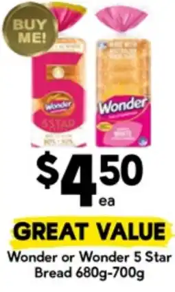 Drakes Wonder or Wonder 5 Star Bread offer