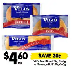 Drakes Vili's Traditional Pie, Pasty or Sausage Roll offer