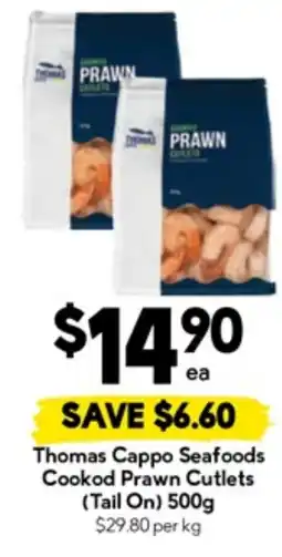 Drakes Thomas Cappo Seafoods Cookod Prawn Cutlets (Tail On) offer