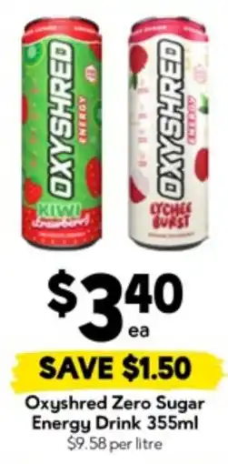 Drakes Oxyshred Zero Sugar Energy Drink offer