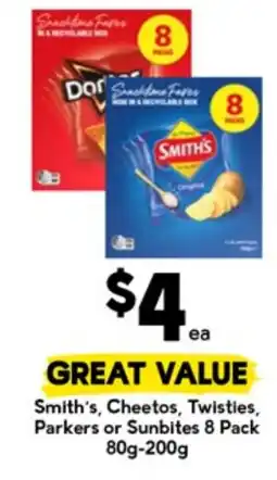 Drakes Smith's, Cheetos, Twisties, Parkers or Sunbites offer
