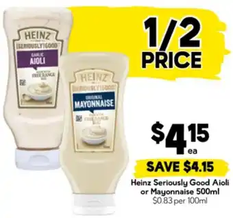 Drakes Heinz Seriously Good Aioli or Mayonnaise offer