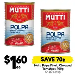 Drakes Mutti Polpa Finely Chopped Tomatoes offer