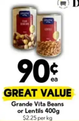 Drakes Grande Vita Beans or Lentils offer