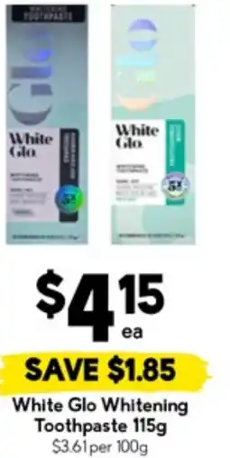 Drakes White Glo Whitening Toothpaste offer